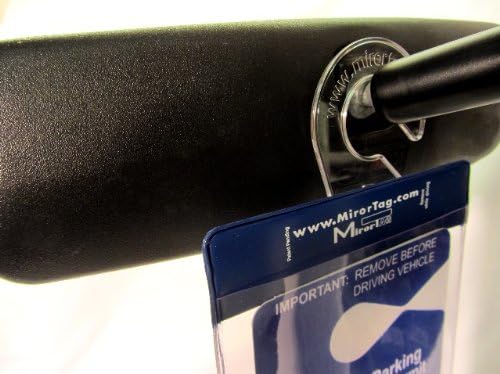 Mirortag Silver - a Novel Holder for Louisiana & Indiana Handicap Parking Placard & Other Hang Tag Permits. Magnetically Display & Remove Your Tag.