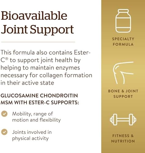 Solgar Extra Strength Glucosamine Chondroitin MSM w/Ester-C, 180 Tablets | Promotes Healthy Joints, Supports Comfortable Movement & Collagen Formation