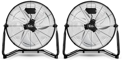 Simple Deluxe 20 Inch 3-Speed High Velocity Heavy Duty Metal Industrial Floor Fan for Warehouse, Workshop, Factory and Basement, Black, 1 Pack