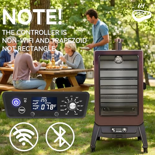 Digital LCD Display Trapezoid Thermostat Controller Board Panel Replacement Kits Compatible for Pit Boss Series 3/4/5/7 Wood Pellet Vertical Smoker