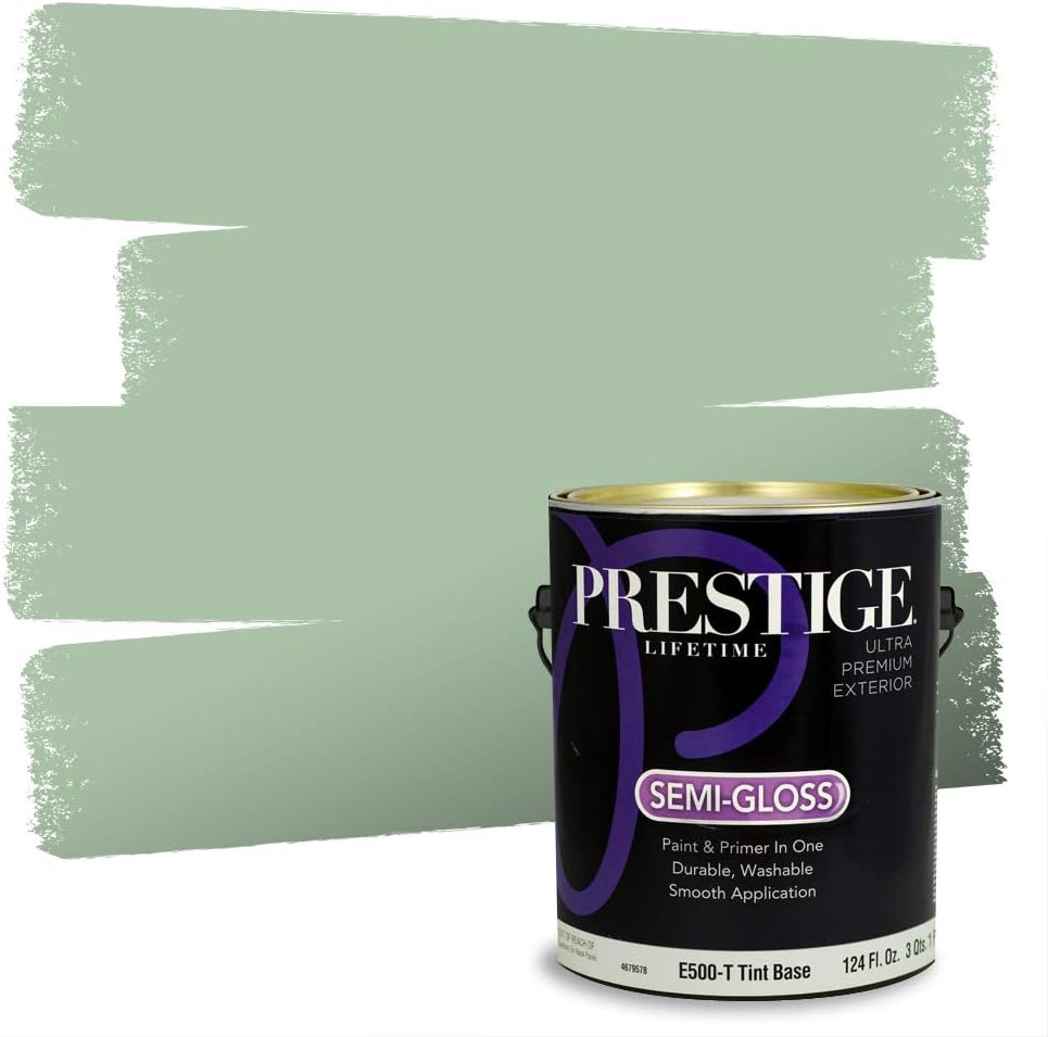 PRESTIGE Paints Exterior Paint and Primer In One, 1-Gallon, Semi-Gloss, Comparable Match of Sherwin Williams* Shamrock*