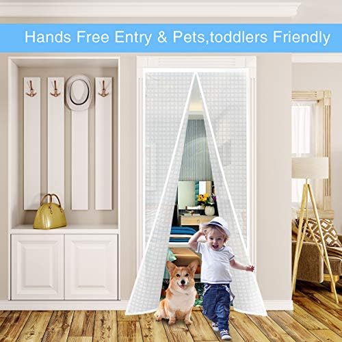 Insulated Door Curtain, Thermal Magnetic Self-Sealing Door Screen Winter Stop Draft Keep Cold Out Cover for Kitchen, Bedroom, Air Conditioner Room