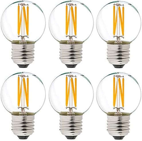 Litehistory e12 led bulb dimmable g16.5 Light Bulb 4W Equal 40 Watt 400lm AC120V e12 Candelabra Bulb 40 Watt for Chandeliers,Ceiling Fan,Vanity Warm White 2700K Globe candelabra Light Bulb 6Pack