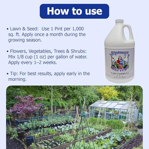 Neptune's Harvest Turf Fertilizer (2-0-2) - 9 LB Bottle - Fish & Seaweed-Based Lawn Food Formula - Organic Liquid Fertilizer for Lawn & Seed - Ideal