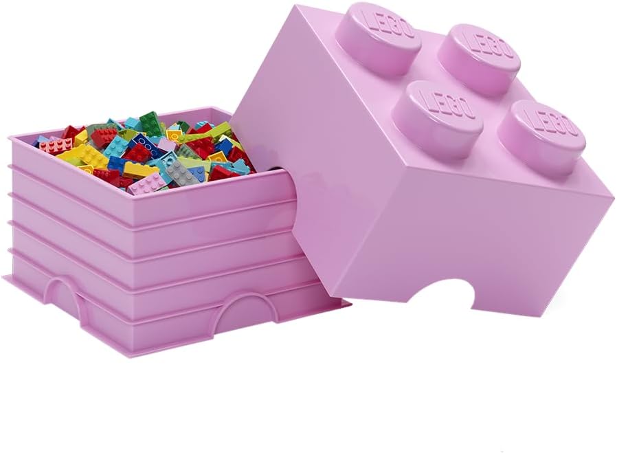 Room Copenhagen LEGO Storage Brick Drawer 4, 9-3/4 x 9-3/4 x 7-1/8 Inches, Bright Yellow (4003) | Stackable Storage Box Storage with Lid Toy Organization Home Decor Office Kids Room