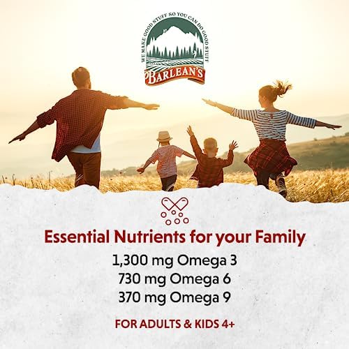 Barlean's Total Omega 3 6 9 Orange Crème Liquid Fish Oil Supplement with Borage and Flaxseed Oil, 2,400 mg of Omegas EPA and DHA Plus GLA for Joint and Heart Health, 8 oz | Fish, borage & flax oils, EPA DHA ALA GLA omegas, Burpless, Non-GMO, Gluten-free,…