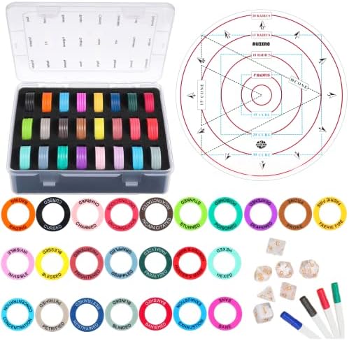 ALIZERO DND Condition Rings with AOE Spell Template Set