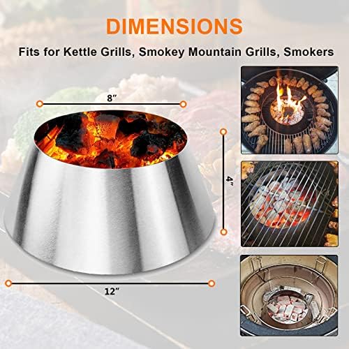 GRISUN Stainless Steel BBQ Whirlpool for Weber Kettle 22 in