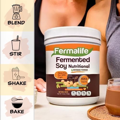 FERMALIFE USDA Organic Fermented Soy Nutritional Beverage - Mix, 5.6oz, 20 Servings, Non-GMO, Vegan, Nutrients for Your Gut Bacteria