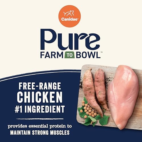 Canidae Pure Farm to Bowl Dry Senior Dog Food - Limited Ingredient Formula - Grain, Wheat & Soy-Free - Senior Dog Friendly - 22 lb - Free-Range Chicken, Sweet Potato & Garbanzo Bean Recipe