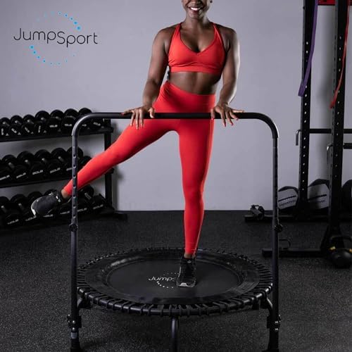 JumpSport Handle Bar Accessory for Arched Leg Fitness Trampolines, Bouncer, Rebounder Trampoline for Adults Indoor and Outdoor, Black