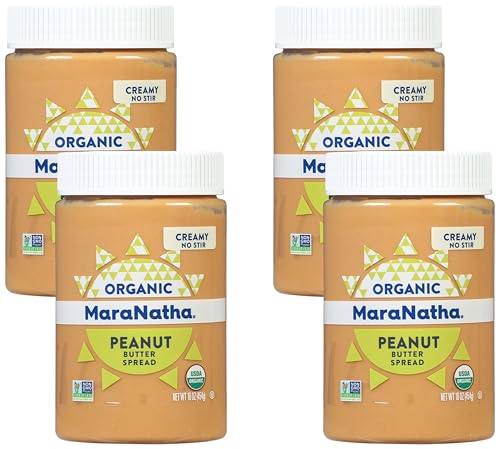 MaraNatha Organic Creamy Peanut Butter Spread, No Stir, 16 Ounce Jar