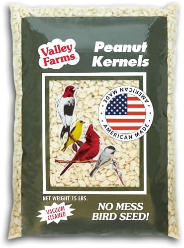 Valley Farms Whole Peanut Kernels (4 LB) Wild Bird Food for Outside Feeders, Peanuts for Birds, Chickadee Bird Seed for Outside Feeders
