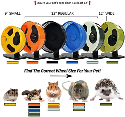 Exotic Nutrition Silent Runner Glow Wheel - 12" Regular - Silent, Fast, Durable Exercise Wheel - Sugar Gliders, Hamsters, Female Rats