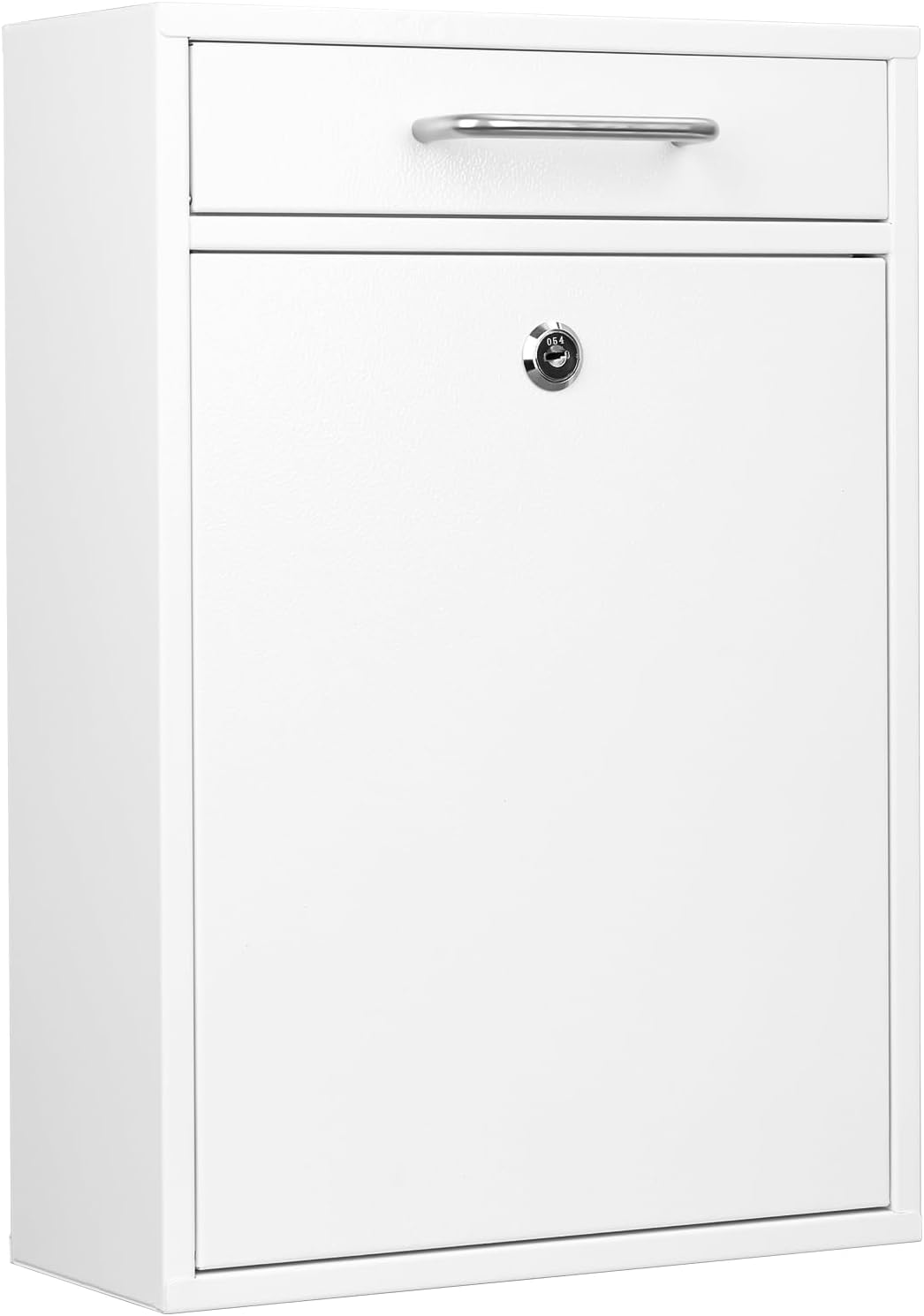 KYODOLED Steel Key Lock Mail Boxes Outdoor, Locking Wall Mount Mailbox, Security Lock Drop Box, Collection Boxes for Home, Office or Commercial,16.2H x 11.2L x 4.6W Inches, Black X Large