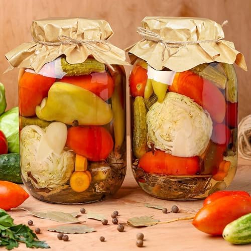 1 Gallon Glass Mason Jar with Airtight Lids, 2 Pack Wide Mouth Storage Jars