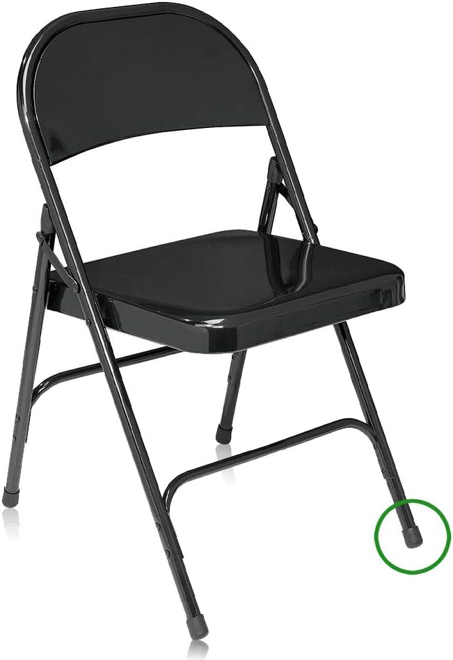 50pcs Chair Leg Cap Tips,Vankcp 7/8 inch Rubber Black Round Anti Slip Caps Chair Legs for Table Folding Chairs (50Pcs)