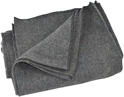 Treasure Gurus Large Gray Wool Army/Military Type Blanket Surplus Style Emergency/Survival Gear