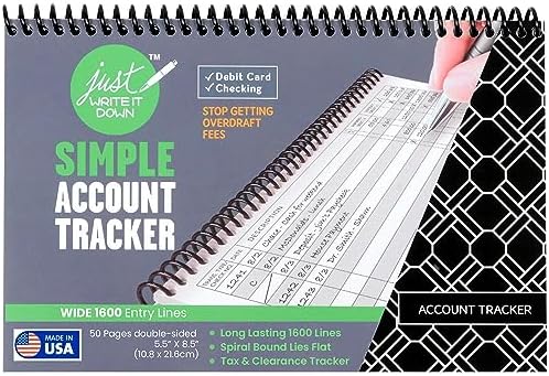 The Superior Register - Simple Account Tracker - Big Checkbook Register & Financial Ledger - Debit Card Register - Bank Register - 1 Pack, Teal, Wide Edition