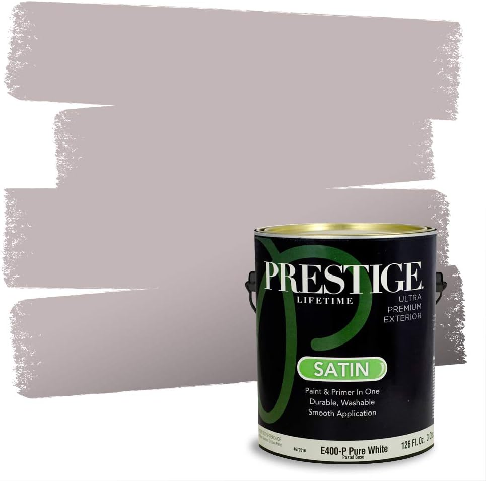 PRESTIGE Paints Exterior Paint and Primer In One, 1-Gallon, Satin, Comparable Match of Sherwin Williams* Socialite*