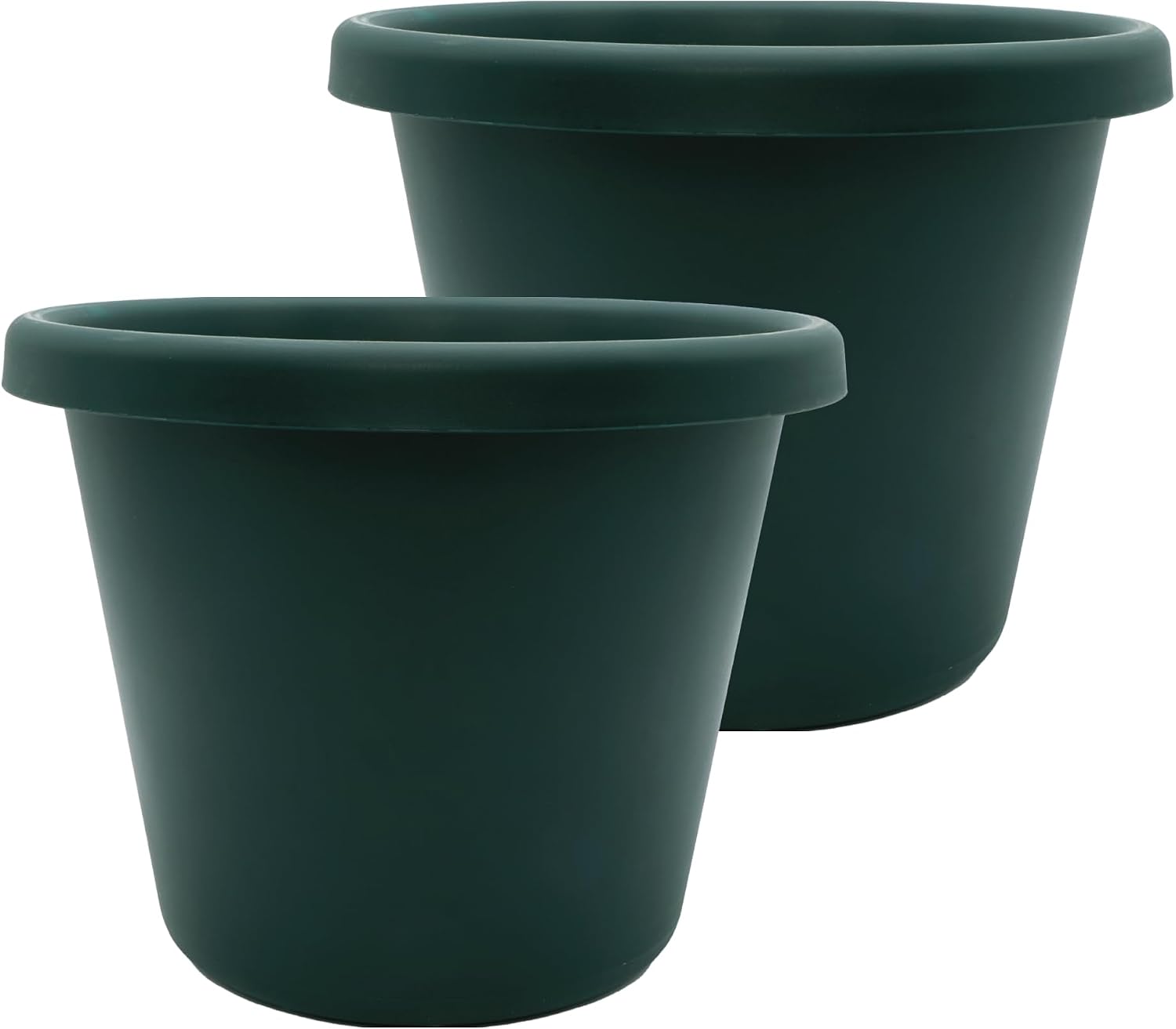 The HC Companies Classic Round Plastic Plant Pot w/Rolled Rim - Lightweight & UV Resistant Flower Pot for Herbs & More - Outdoor & Indoor Plant Pots w/Drainage (15.5 inch Warm Gray, Pack of 1)