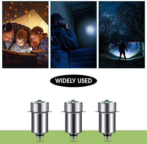 Honoson 3 Pcs 6-24V LED Flashlight Bulbs 3w Dc Replacement