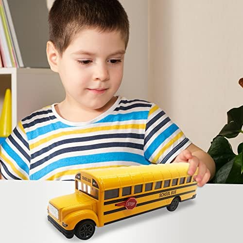 ArtCreativity Yellow School Bus Toy for Kids - 8.5 Inch Pull Back Car with Cool Opening Doors and Rubber Tires - Durable Diecast School Bus - Best
