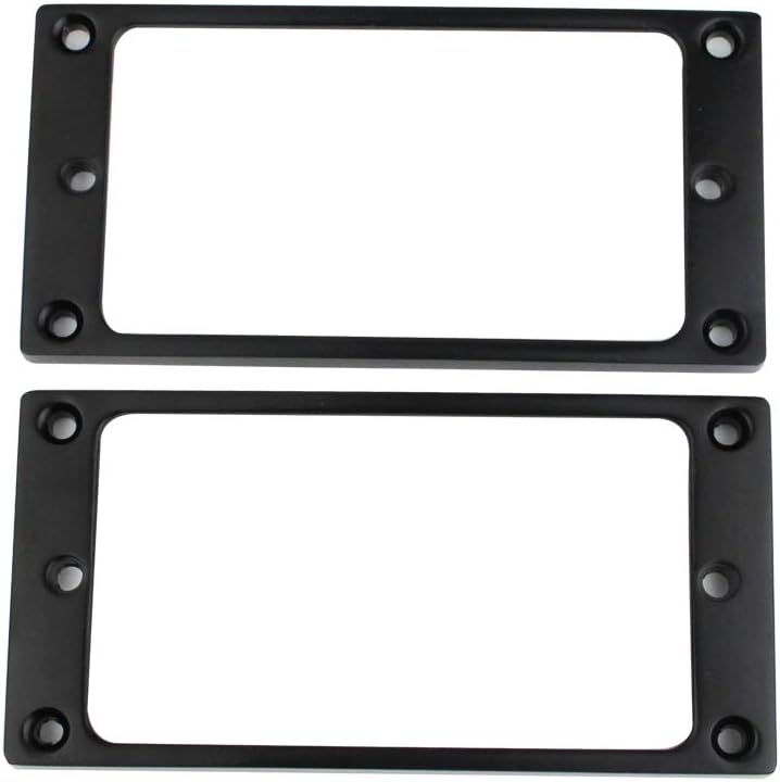 Guyker Flat Metal Humbucker Pickup Mounting Ring Set - Bridge Neck Pickups Cover Frame Replacement Part for Electric Guitar or Precision Bass(2PCS