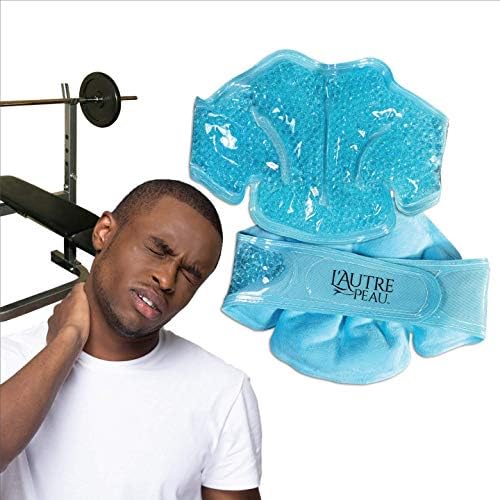 USA Merchant | Hot/Cold Plush Neck & Shoulder Gel Bead Wrap | Freeze Therapeutics by L'AUTRE PEAU | Relief for Tension, Headaches, Injuries, Swelling