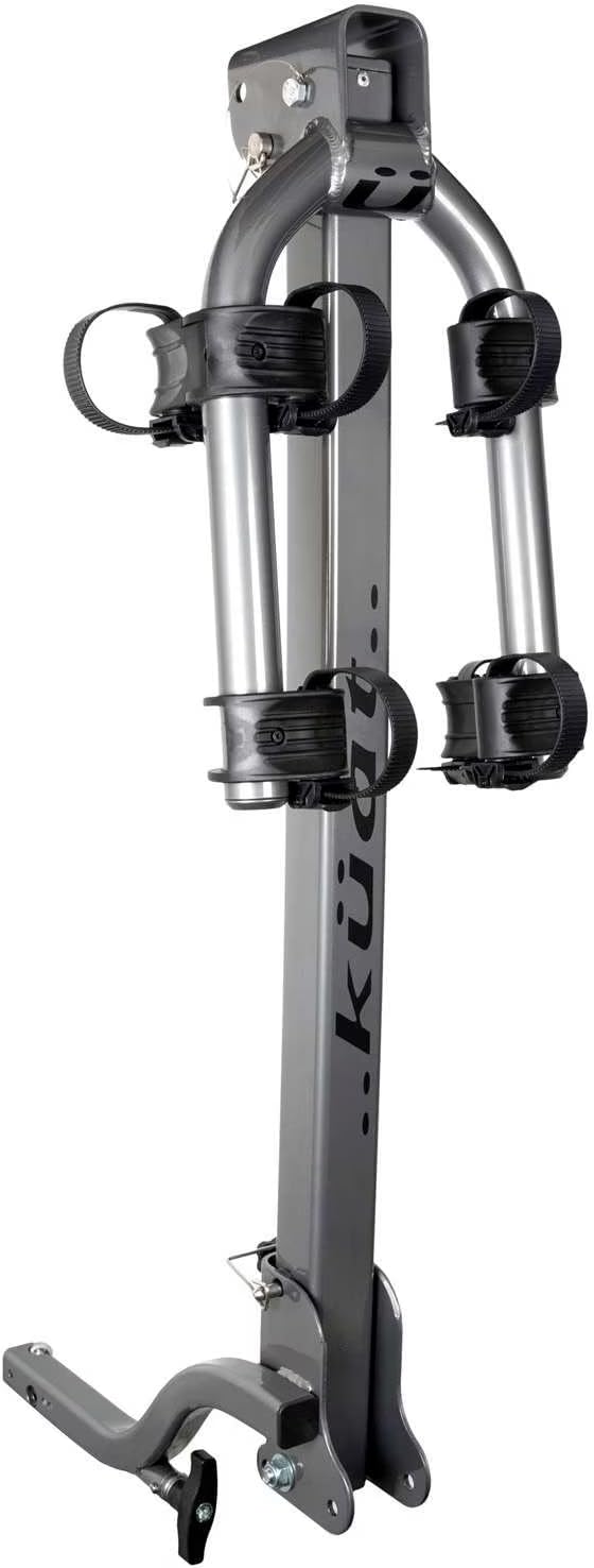 Kuat Beta Hitch-Mounted Bike Rack, 2 Bike Capacity | Hanging-Style Durable Lightweight Aluminum Powder Coated Tilting-Down Gray Bicycle Car Truck Transportation Hauling Rack