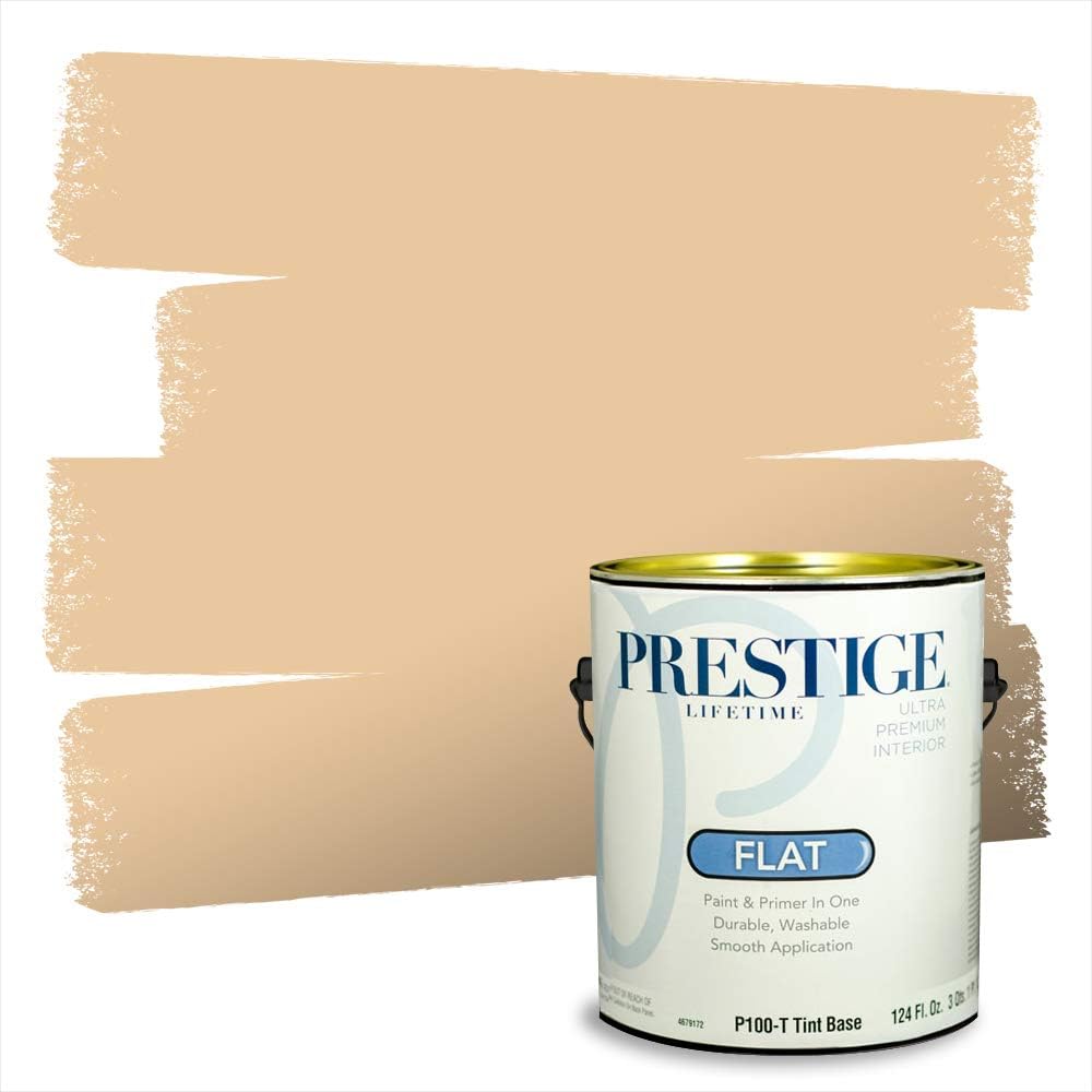 PRESTIGE Paints Exterior Paint and Primer In One, 1-Gallon, Satin, Comparable Match of Sherwin Williams* Cachet Cream*