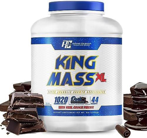Ronnie Coleman Signature Series King Mass XL Protein Powder, Weight and Muscle Gainer, 60g Protein, 180g Carbohydrates, 1, 000+ Calories Per Serving