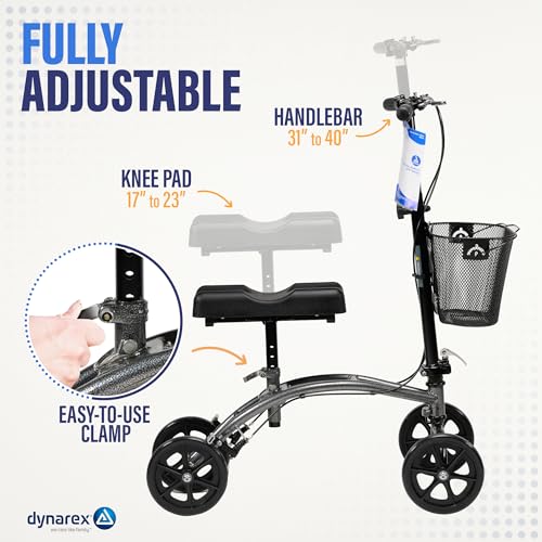 Dynarex Steerable Knee Walker with Basket