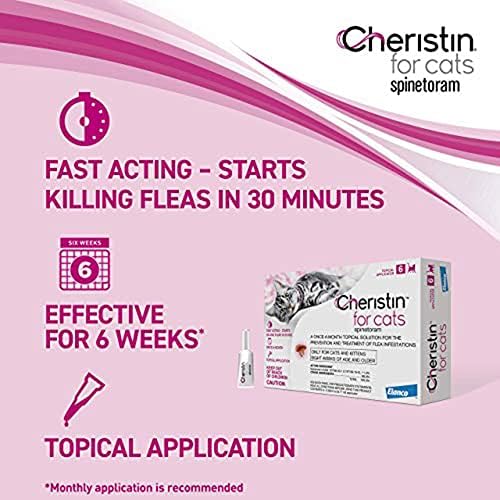 Cheristin Flea Treatment & Prevention for Cats | Fast acting topical flea treatment for cats over 1.8 lbs | 1 Count
