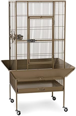 Prevue Pet Products 3352COCO Park Plaza Bird Cage, Coco Brown | Large Brown Steel Bird Cage with Rolling Stand and Perches, Ideal for Cockatiels and Medium Birds