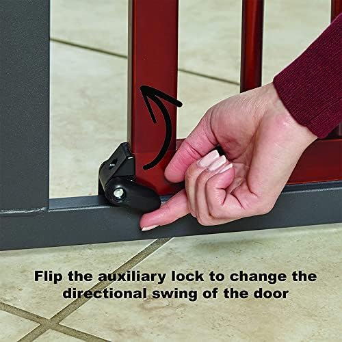 Midwest Homes 39-Inch Steel Walk-Thru Dog Gate, Expands to 38" | Pressure Mounted, Expands 29.5"- 38" Wide, Auto-Close Door, Spring-Loaded Latch, Includes Two 3" Extensions