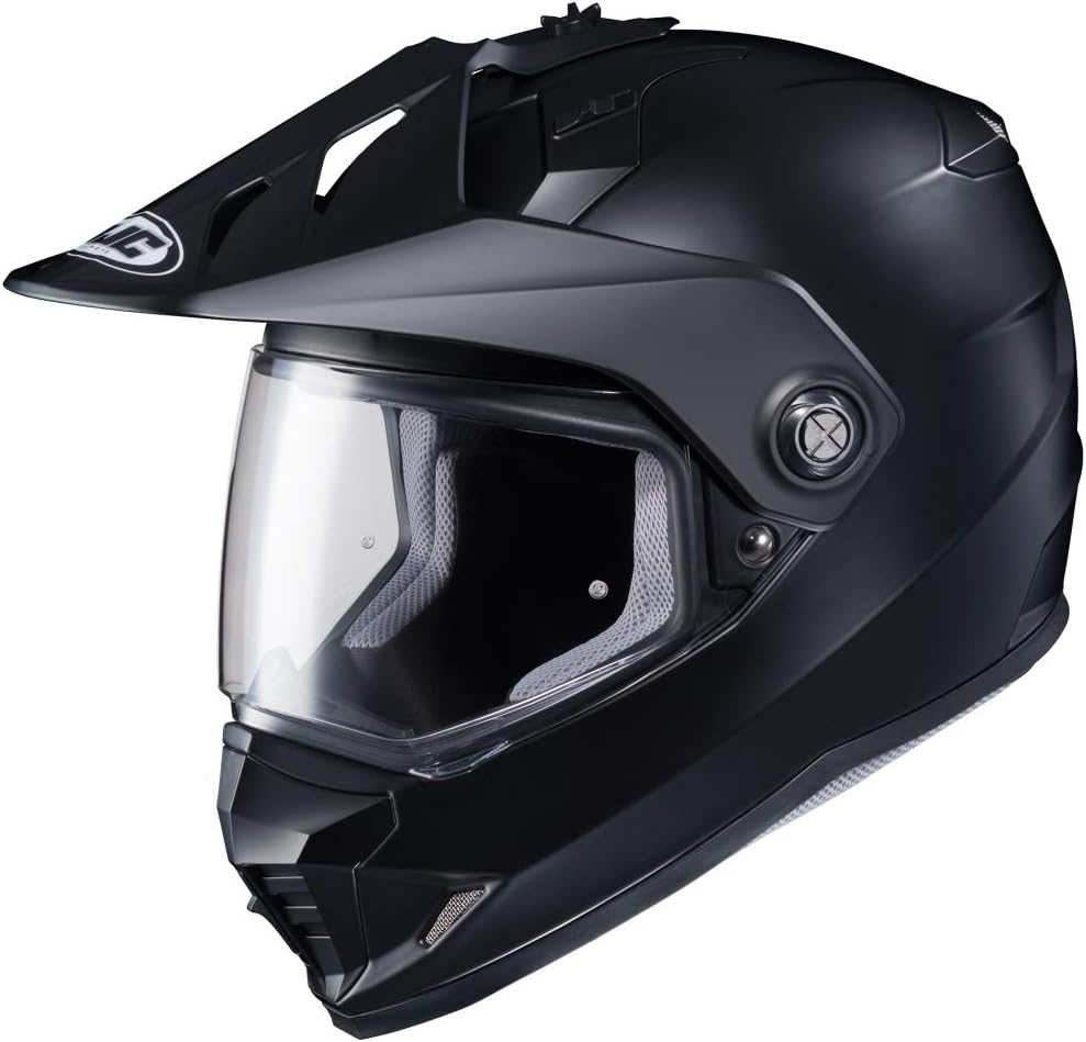 HJC Helmets Solid Mens Semi-Flat DS-X1 Street Bike Motorcycle Helmet - Matte Black X-Small