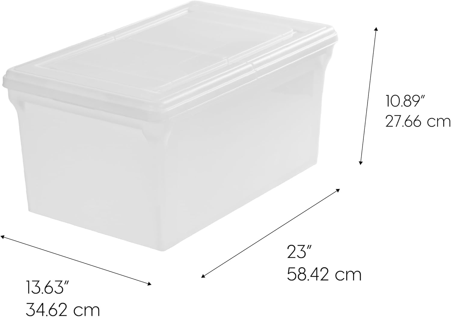IRIS USA 5-Pack 44 Qt. Letter File Box with Hinged Lid, Clear | Protect important documents, letter and legal files with secure storage for home offices, moving, and long-term organization