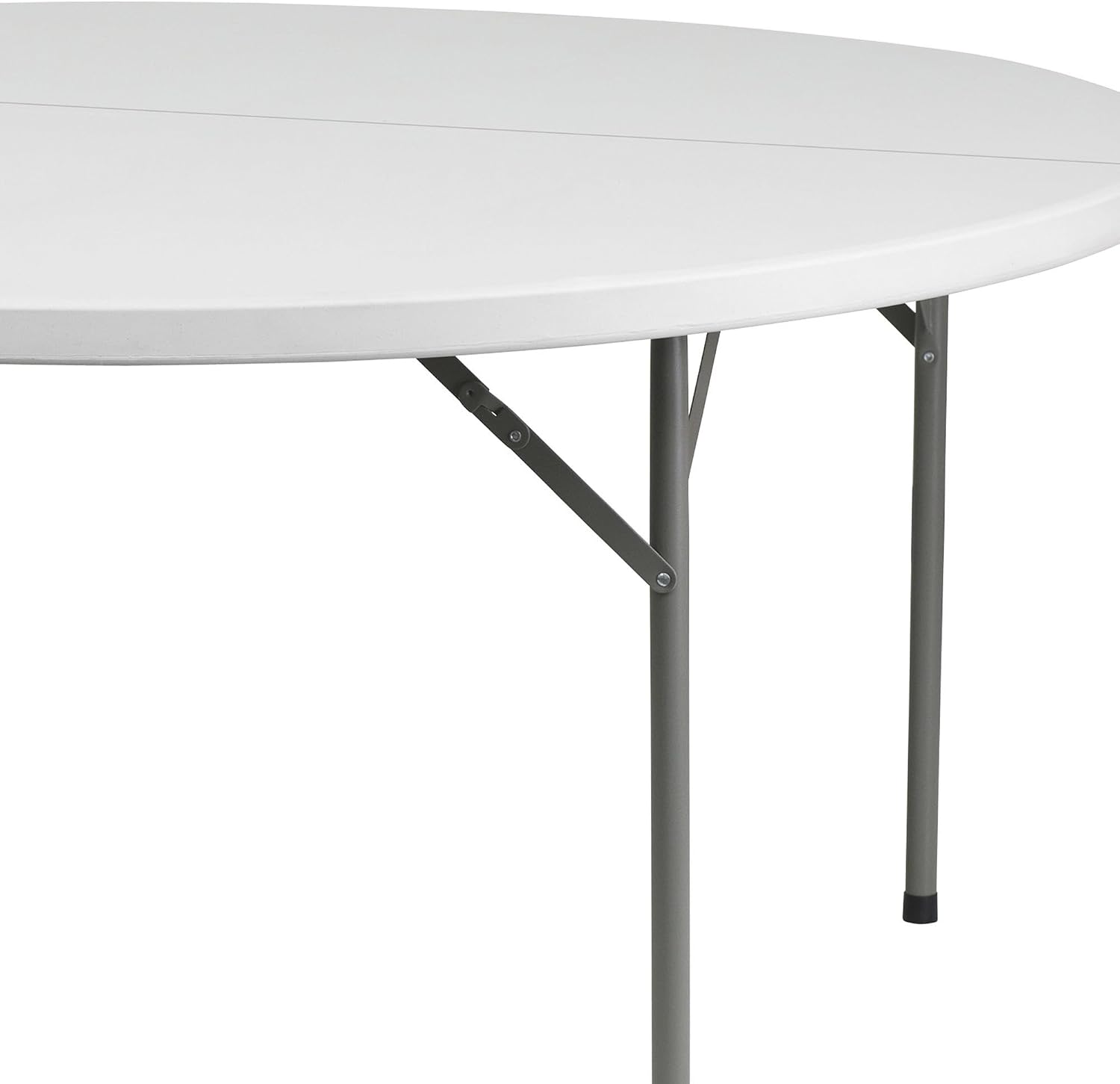 Flash Furniture Elon 5' Round All-Occasion Plastic Folding Event Table, Foldable Portable Banquet Table for Indoor/Outdoor Events, White | Lightweight, Easy Storage, Commercial Grade