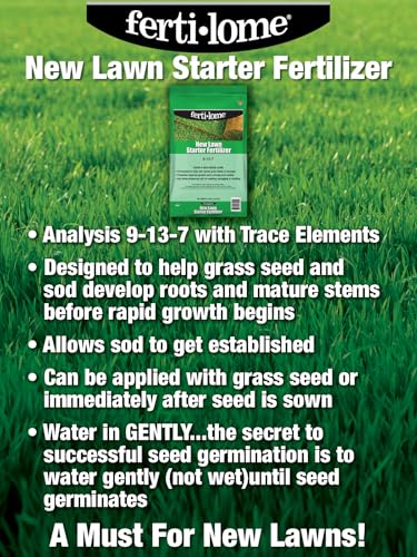 Fertilome (10906) New Lawn Starter Fertilizer 9-13-7, 20 lbs | 9-13-7 seed & sod starter - Develops roots before rapid growth, safe for new lawns - Lawn starters