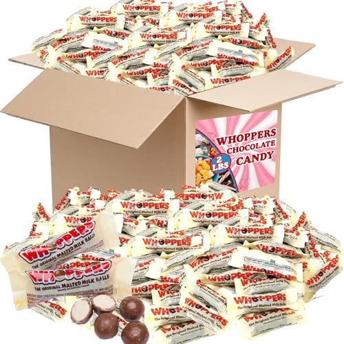 WHOPPERS, Chocolate Covered Malted Milk Balls, Fun Size 3 Balls Pack (Pack of 2 Pounds) | Pack of 2 Pounds