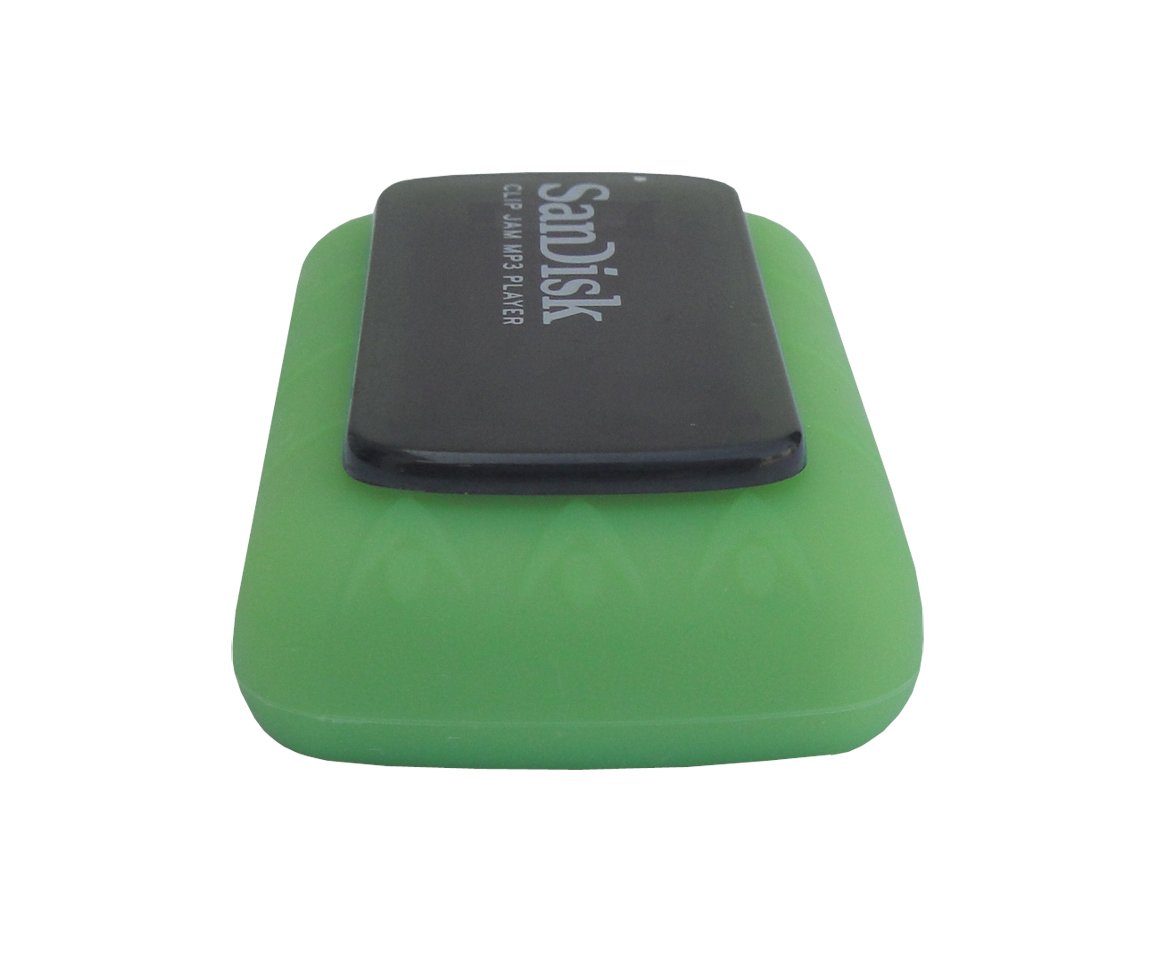 Silicone Case for Sandisk Clip Jam (SDMX26) MP3 Player (Released in 2015), Soft Rubber Skin Bumper Cover, Lawn Green