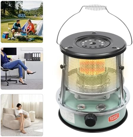 Kerosene Heater, 2600W Kerosene Portable Heaters for Outing Camping & Indoor Use with Handle, Emergency Oil Heater for Heating, Garage, Cooking(4.6L)