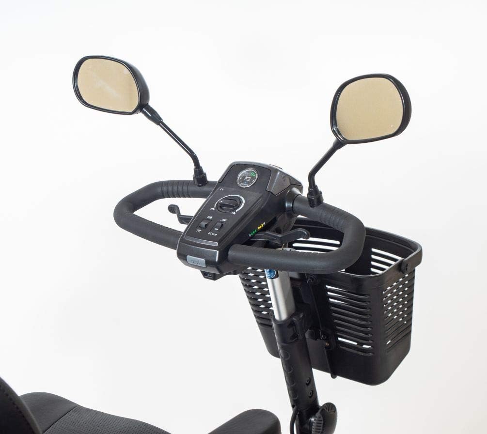 Deluxe Scooter Rear View Mirror Pair for Most Pride Mobility Scooters (Only Works with Scooters with Screw Holes On The Tiller)