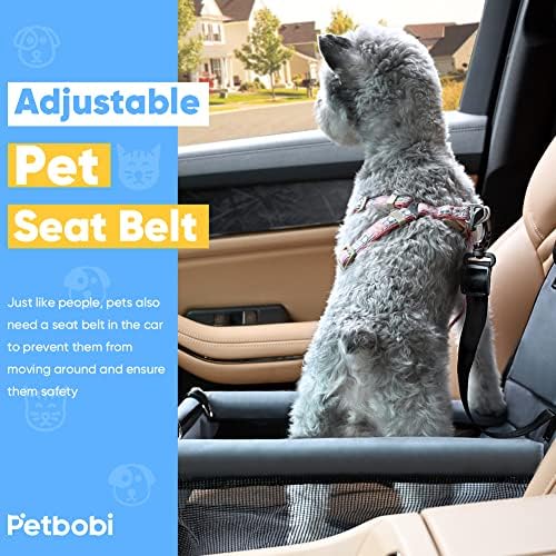 Petbobi Dog Car Seat for Small Dogs and Cats up to 15 lbs, Portable Booster | Pink, Water-resistant Oxford fabric, PVC Tubes, Folds Flat, Clip-on Leash Keeps Pups Secure and Drivers Focused