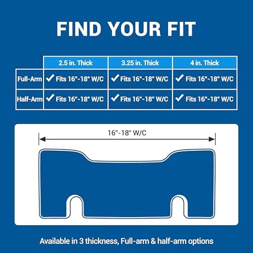 Skil-Care Wheelchair Lap Top Tray Cushion, Half-Arm, 4" Thick, 18", Black | 307040, Fits All 18" Half-Arm Wheelchairs, with Foam Cutouts for Secure Fit, Polyfoam Padding, Durable Wipe-Clean Vinyl Cover