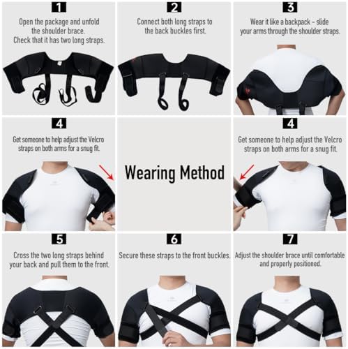 Double Shoulder Support Brace Strap Wrap Neoprene Protector,L