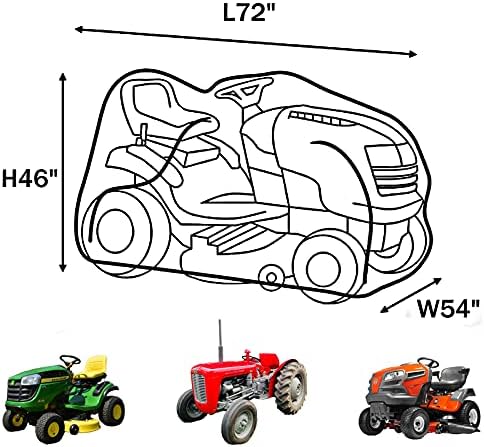 Szblnsm Riding Lawn Mower Cover, Waterproof Tractor Cover Fits Decks up to 54", Heavy Duty 420D Polyester Oxford, Covers Against Water, UV, Dust, Dirt