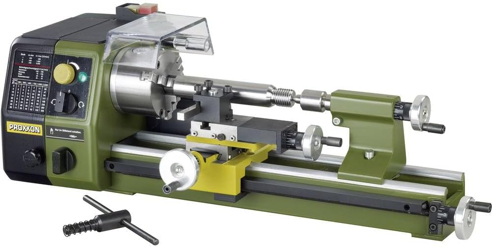 Proxxon Precision Lathe PD250/E, High-Quality Lathe for Steel, Brass and Aluminium Machining, Max. 250 mm Workpiece Length, Item No. 24002