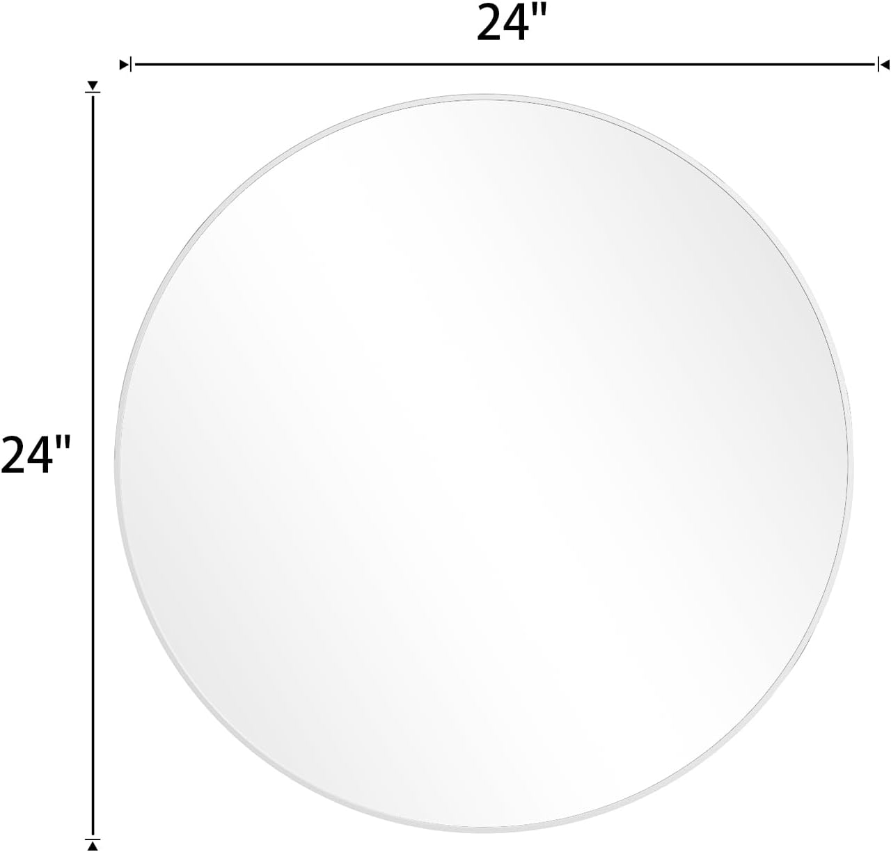BEAUTYPEAK 24 Inch Round Mirror, Metal Frame Circle Mirror, White